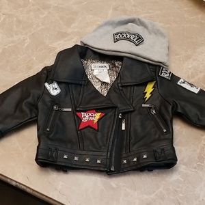 Leather Jacket w/Hat